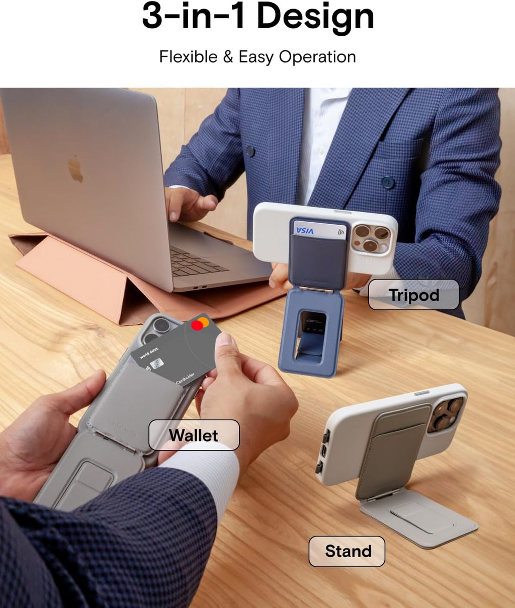 Moft Tripod Stand & Wallet-Compatible Models: iPhone 12/13/14/15/16/17 series (Plus/Pro/Pro Max) and MagSafe-compatible cases. Works with non-MagSafe phones using the included metal ring.