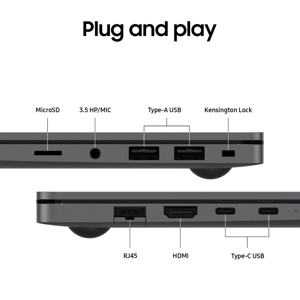 Laptop ports diagram with labels on a white background