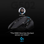 Logitech G502 Hero Wired 25K Sensor Gaming Mouse with Adjustable DPI Up to 25600 On-Board Memory and 11 Programmable Buttons