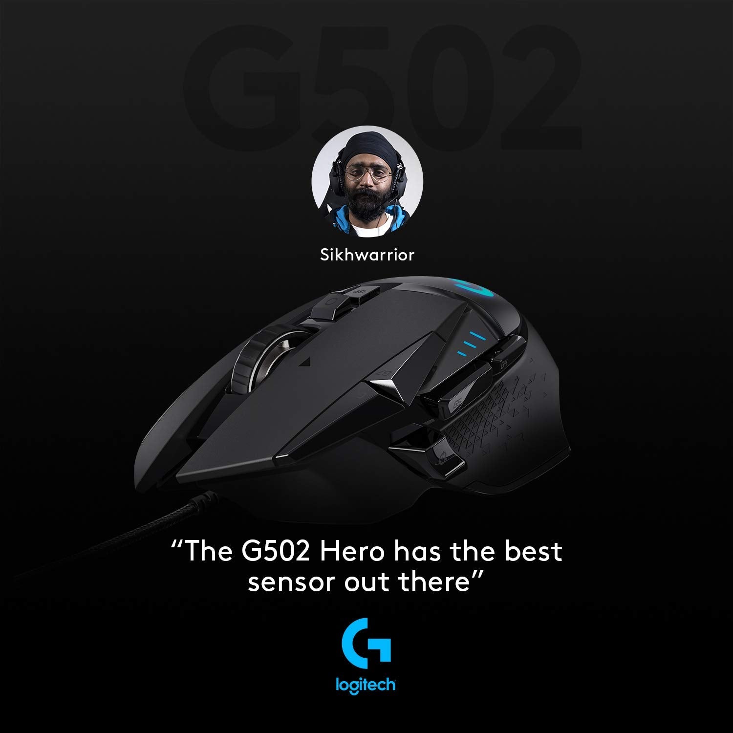 Logitech G502 Hero Wired 25K Sensor Gaming Mouse with Adjustable DPI Up to 25600 On-Board Memory and 11 Programmable Buttons