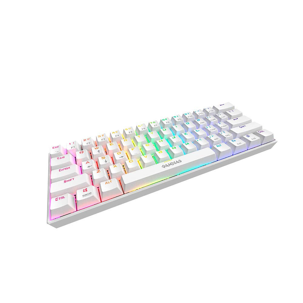 Gamdias Hermes E3 RGB Mechanical White Gaming Keyboard Blue Switch with 19 Built-in Lighting Effects Certified Optical Switches and N-Key Rollover & Anti-Ghosting Functionality