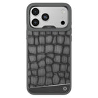 Kajsa - Glamorous Collection - Metallic Croco 2 Back Case for iPhone 17 (MagSafe Compatible)