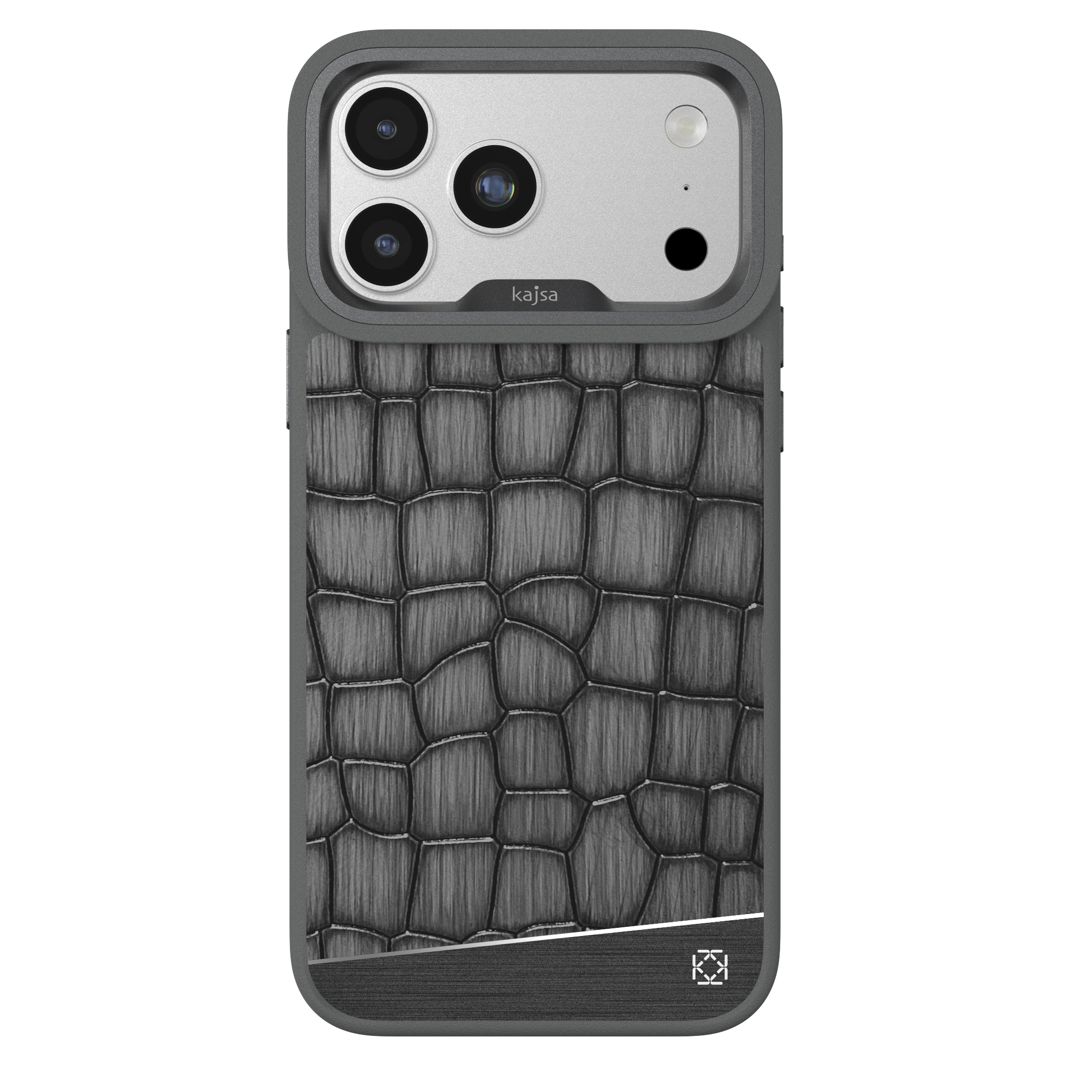 Kajsa - Glamorous Collection - Metallic Croco 2 Back Case for iPhone 17 (MagSafe Compatible)