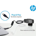 HP W200 720P HD Web Camera with Built-in Mic and 72° Wide Angle View
