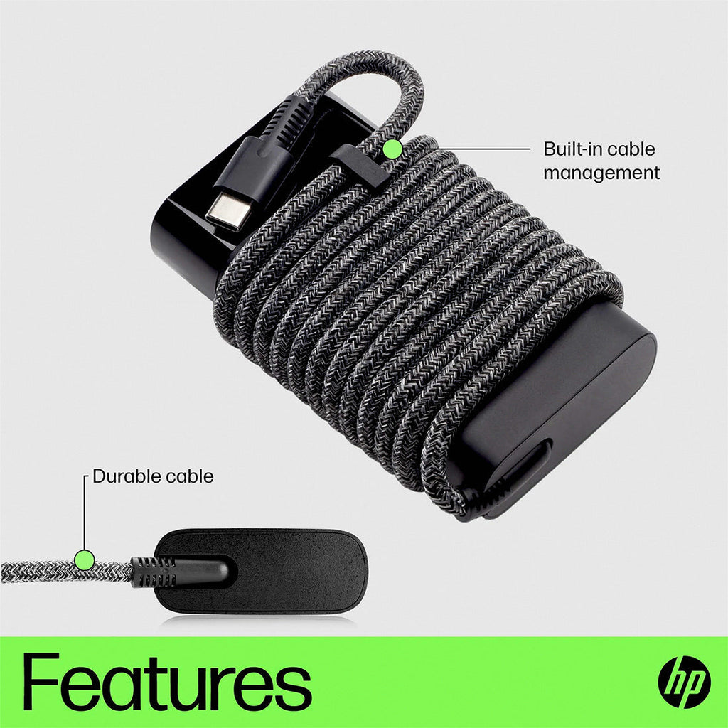 HP Original 65W Laptop Charger Adapter USB Type C Pin with Power Cable