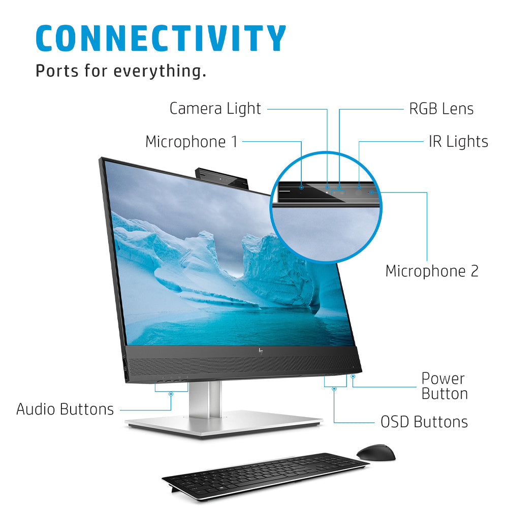 HP E24mv G4 24" 1080p FHD IPS Conferencing Monitor with Webcam and Dual Speakers
