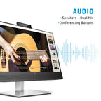 HP E24mv G4 24" 1080p FHD IPS Conferencing Monitor with Webcam and Dual Speakers