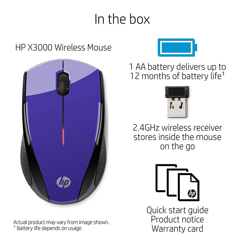 [RePacked] HP X3000 Wireless Optical Mouse with 1600DPI and 2.4GHz Connectivity