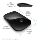 HP Z3700 Wireless Mouse with 1200DPI and 2.4GHz Connectivity - Black