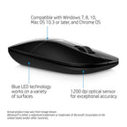 HP Z3700 Wireless Mouse with 1200DPI and 2.4GHz Connectivity - Black