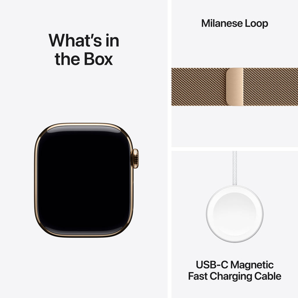 Apple Watch Series 11 Gold Titanium Case with Gold Milanese Loop