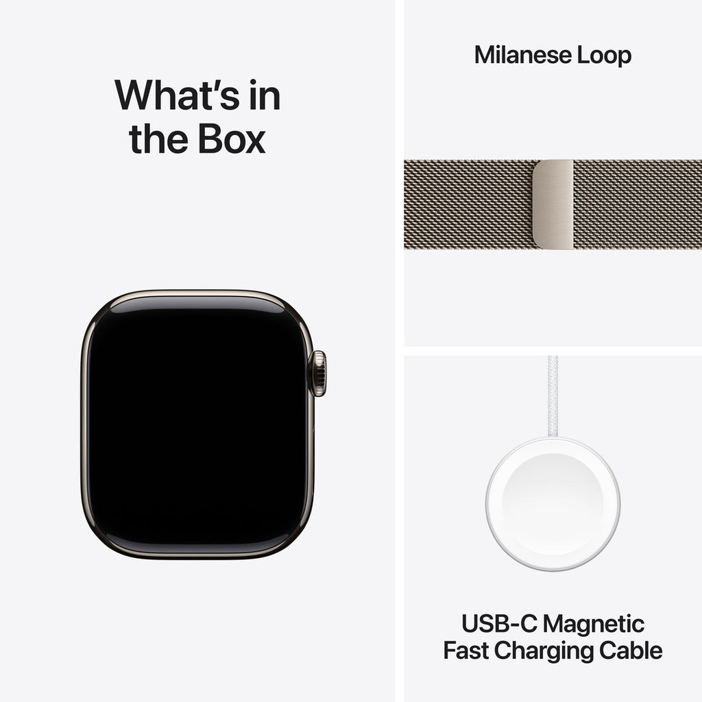 Apple Watch Series 11 Natural Titanium Case with Natural Milanese Loop