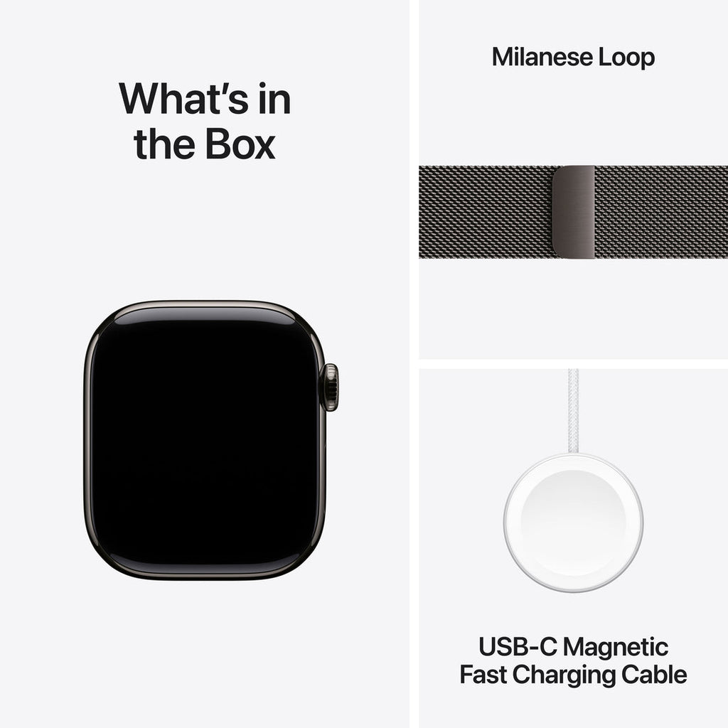 Apple Watch Series 11 Slate Titanium Case with Slate Milanese Loop