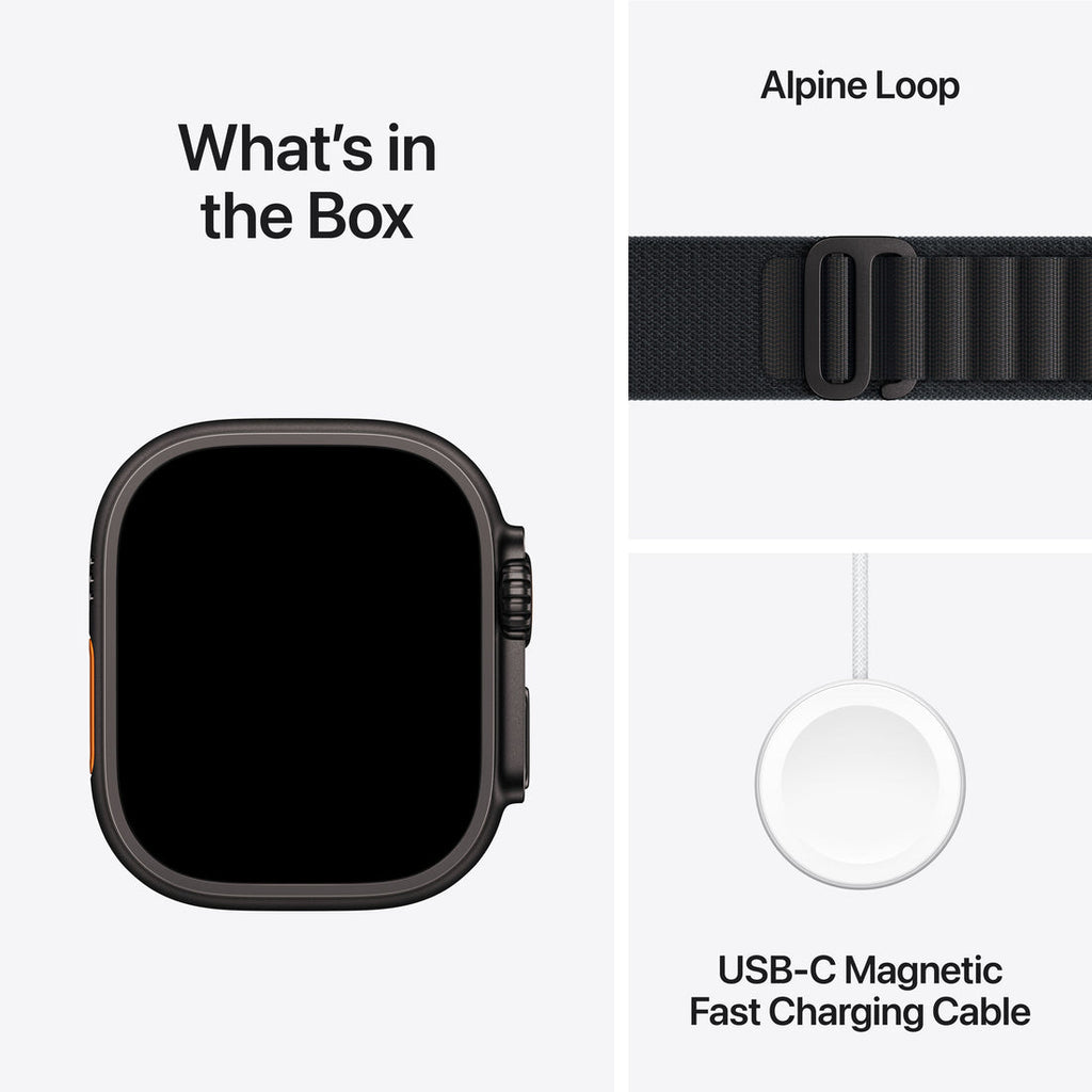 Apple Watch Ultra 3 Black Titanium Case with Alpine Loop -  Black