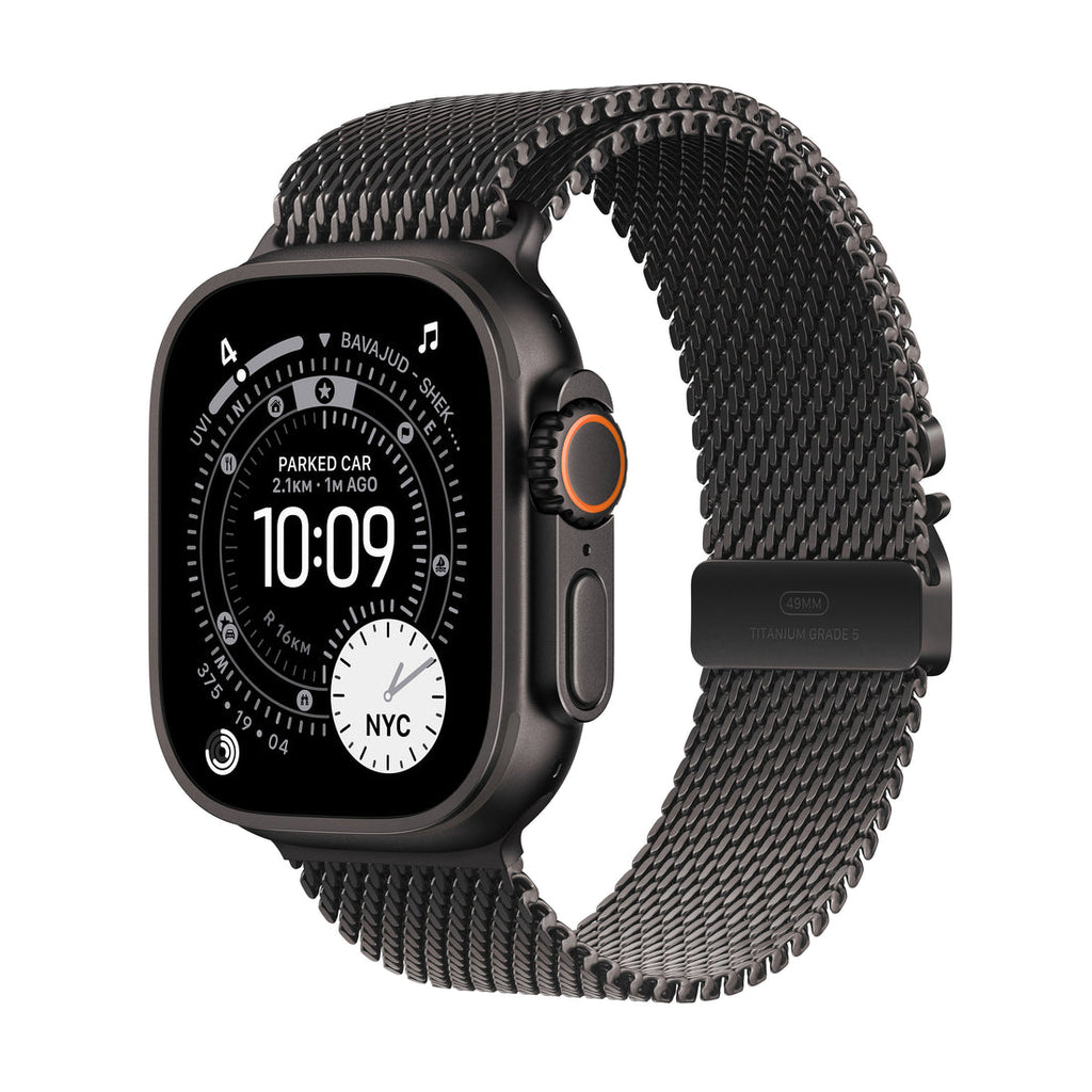 Apple Watch Ultra 3 Black Titanium Case with Black Titanium Milanese Loop