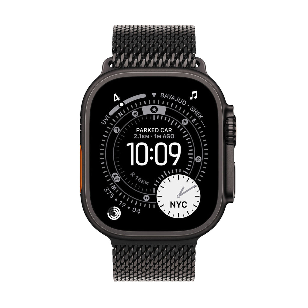 Apple Watch Ultra 3 Black Titanium Case with Black Titanium Milanese Loop