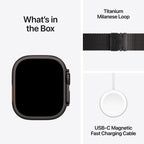 Apple Watch Ultra 3 Black Titanium Case with Black Titanium Milanese Loop