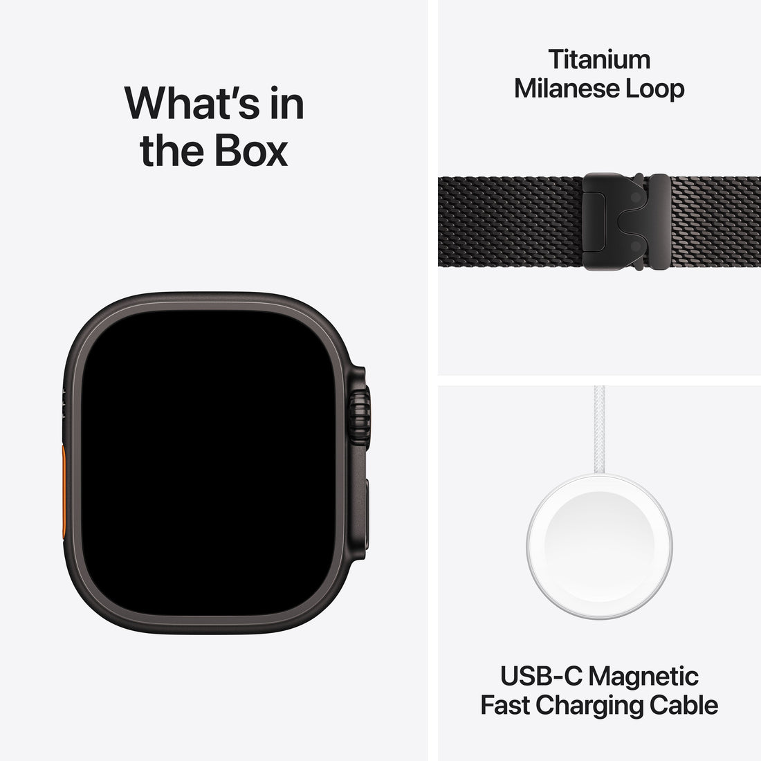 Apple Watch Ultra 3 Black Titanium Case with Black Titanium Milanese Loop