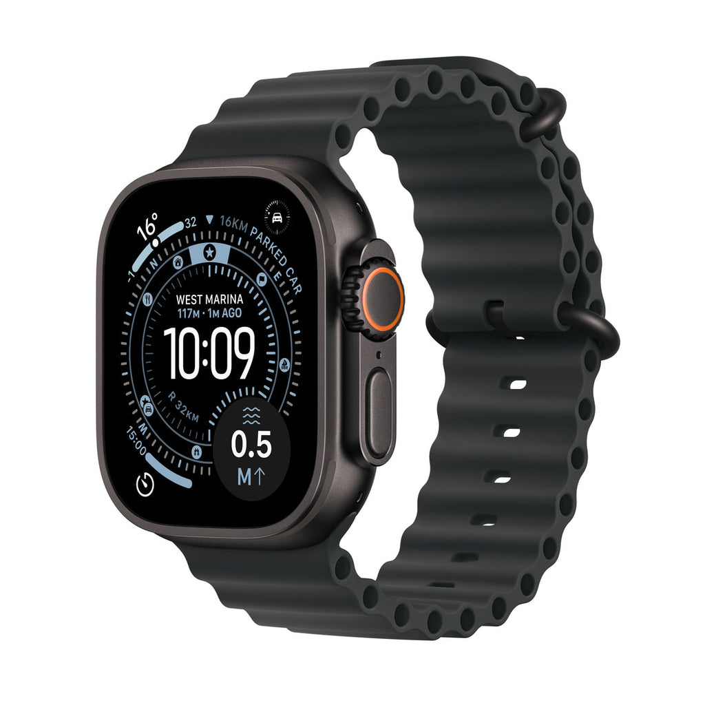 Apple Watch Ultra 3 Black Titanium Case with Ocean Band - Black
