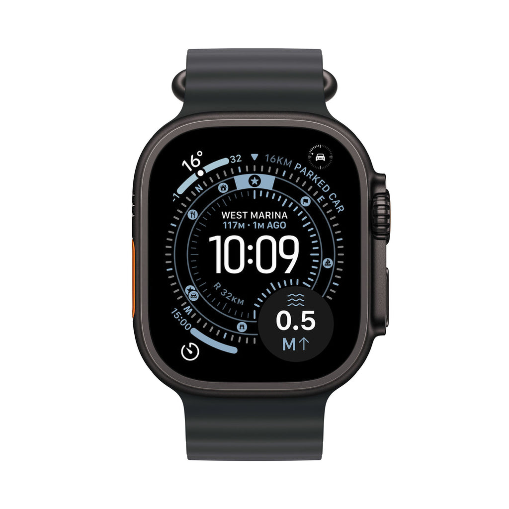 Apple Watch Ultra 3 Black Titanium Case with Ocean Band - Black