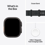 Apple Watch Ultra 3 Black Titanium Case with Ocean Band - Black
