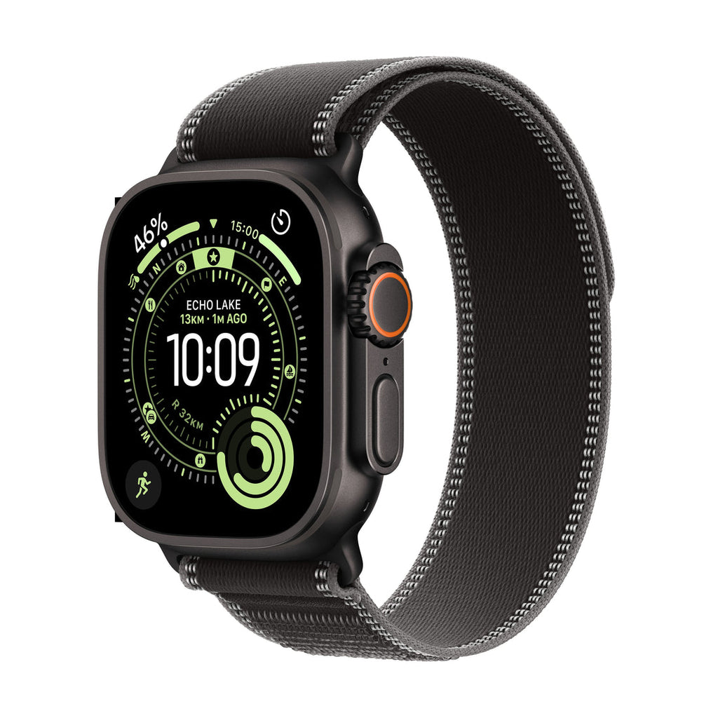 Apple Watch Ultra 3 Black Titanium Case with Black Titanium Trail Loop - Black/Charcoal