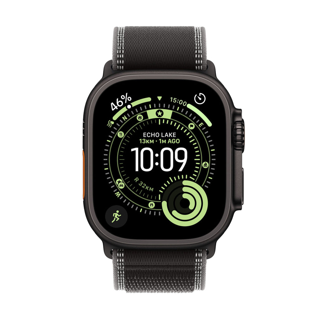 Apple Watch Ultra 3 Black Titanium Case with Black Titanium Trail Loop - Black/Charcoal