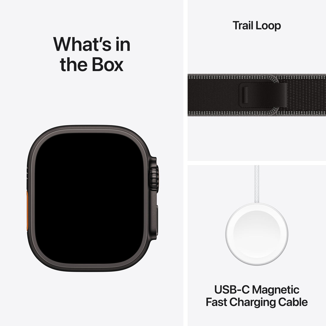 Apple Watch Ultra 3 Black Titanium Case with Black Titanium Trail Loop - Black/Charcoal