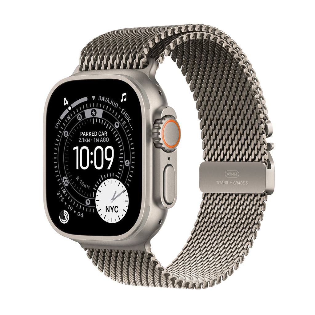 Apple Watch Ultra 3 Natural Titanium Case with Natural Titanium Milanese Loop