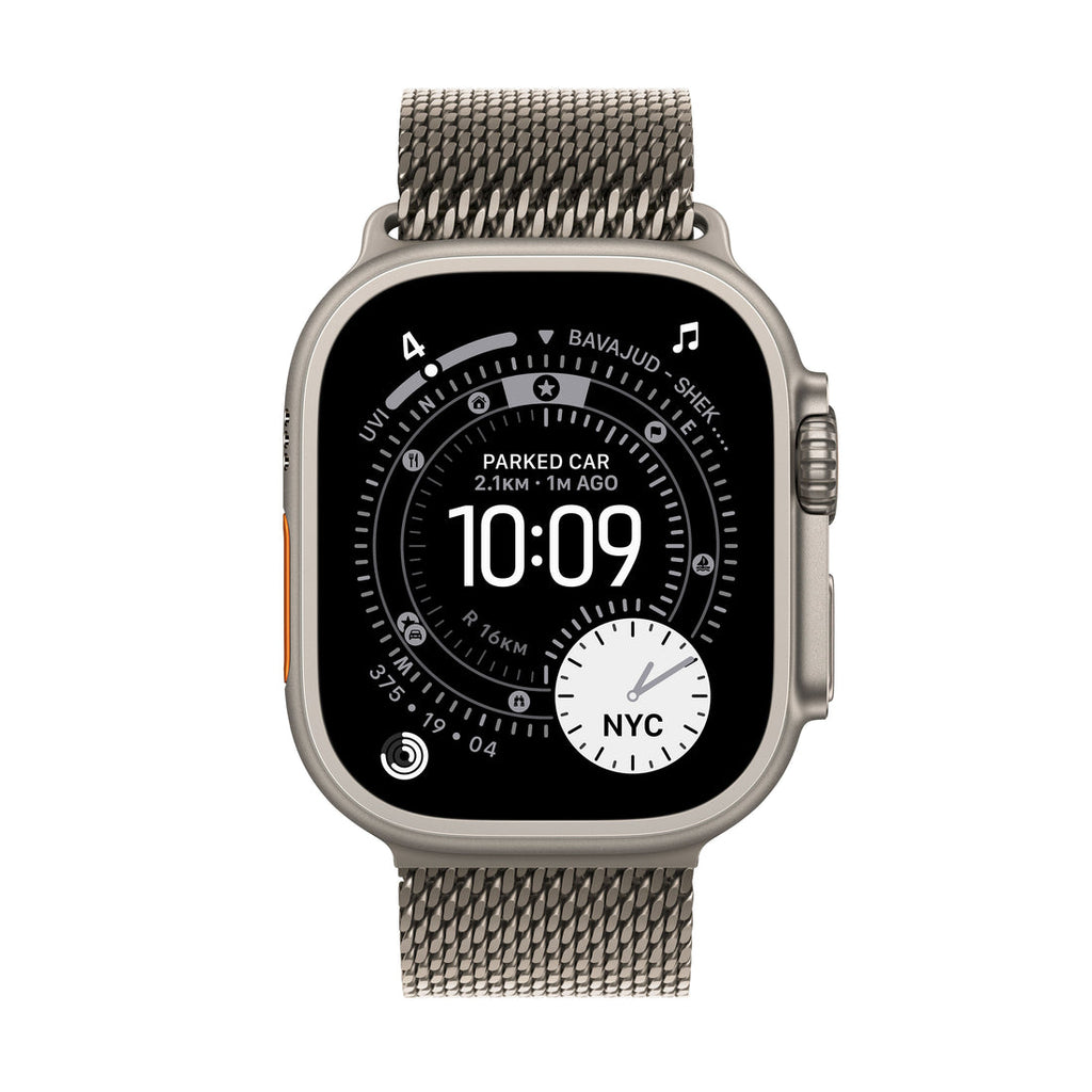 Apple Watch Ultra 3 Natural Titanium Case with Natural Titanium Milanese Loop