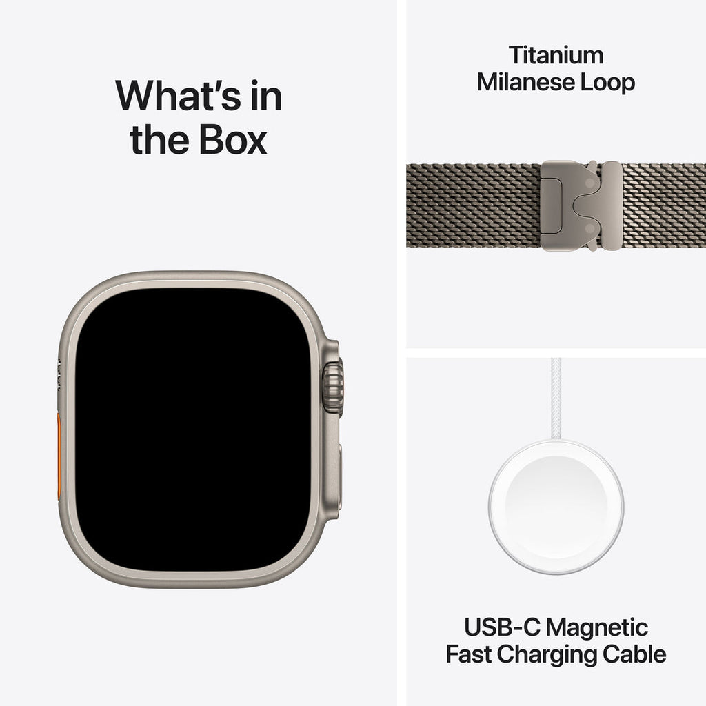 Apple Watch Ultra 3 Natural Titanium Case with Natural Titanium Milanese Loop