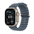 Apple Watch Ultra 3 Natural Titanium Case with Ocean Band - Anchor Blue