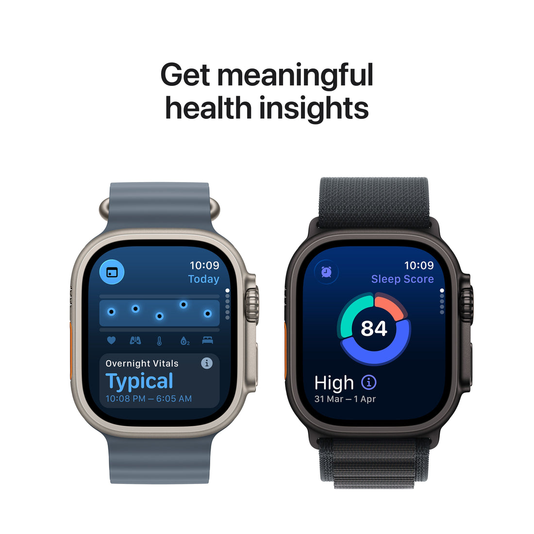 Apple Watch Ultra 3 Natural Titanium Case with Ocean Band - Anchor Blue