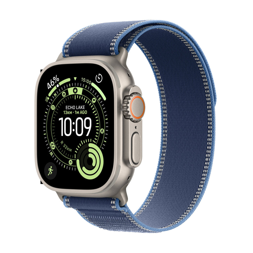 Apple Watch Ultra 3 Natural Titanium Case with Trail Loop - Blue/Bright Blue
