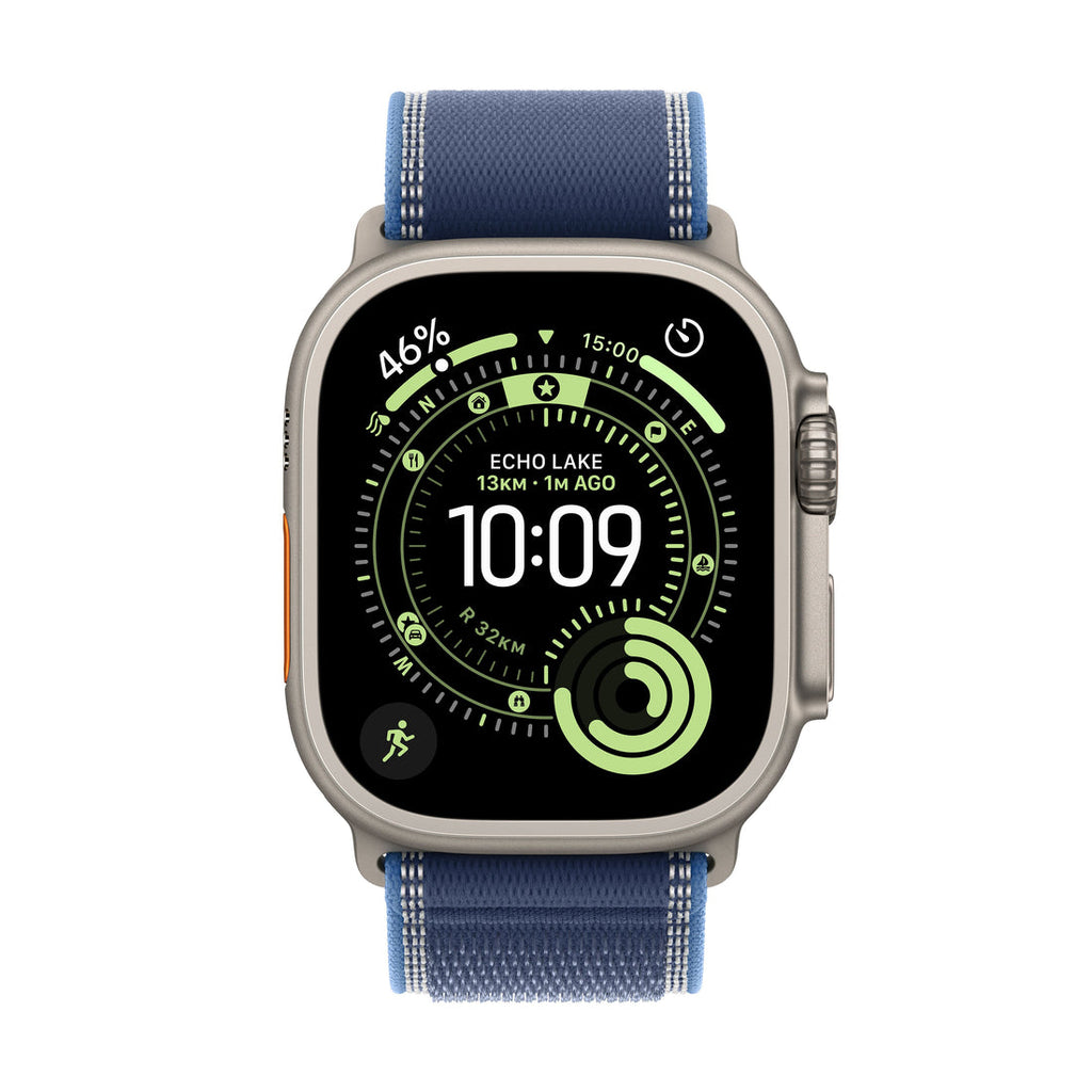 Apple Watch Ultra 3 Natural Titanium Case with Trail Loop - Blue/Bright Blue