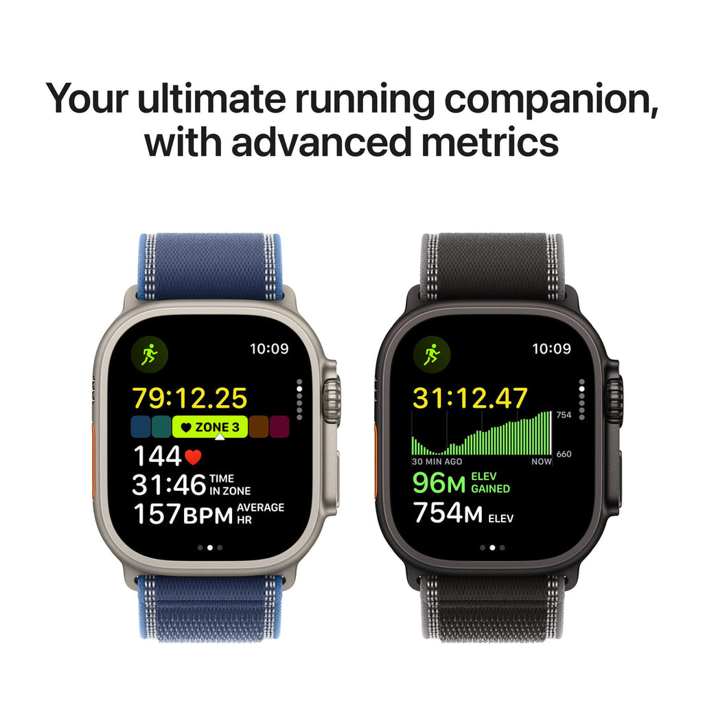 Apple Watch Ultra 3 Natural Titanium Case with Trail Loop - Blue/Bright Blue
