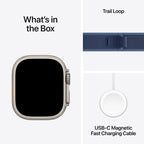Apple Watch Ultra 3 Natural Titanium Case with Trail Loop - Blue/Bright Blue