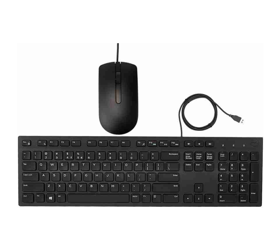 Dell USB Wired Keyboard and Mouse Set (Black) KB216+MS116