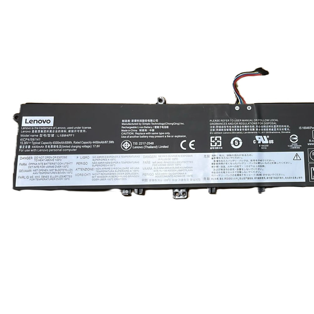 Lenovo L18D4PF1 L18M4PF1 Original OEM 69Whr 4500mAh 15.36V 4 Cell Laptop Battery
