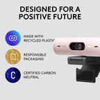 Logitech BRIO 500 1080p Full-HD Webcam with Dual Mics and Auto Light Corrections - Black