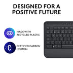 Logitech Signature K650 Wireless Bluetooth Keyboard with Palm Rest - Black