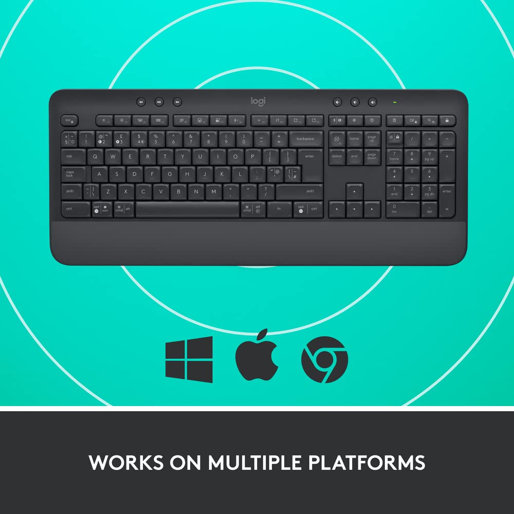 Logitech Signature K650 Wireless Bluetooth Keyboard with Palm Rest - Black