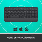 Logitech Signature K650 Wireless Bluetooth Keyboard with Palm Rest - Black