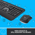 Logitech MK540 Advanced USB Wireless Keyboard and Mouse Combo - Black