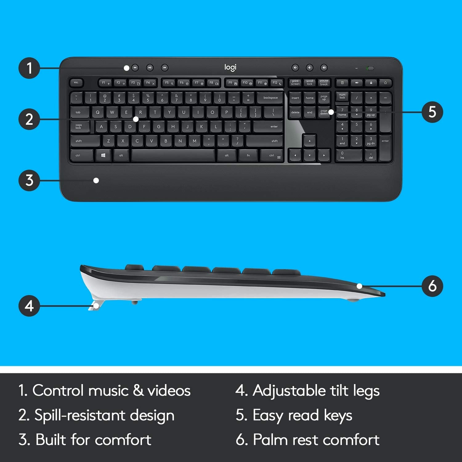 Logitech MK540 Advanced USB Wireless Keyboard and Mouse Combo - Black