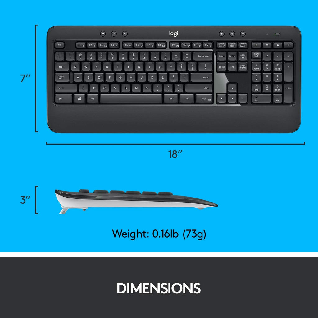 Logitech MK540 Advanced USB Wireless Keyboard and Mouse Combo - Black