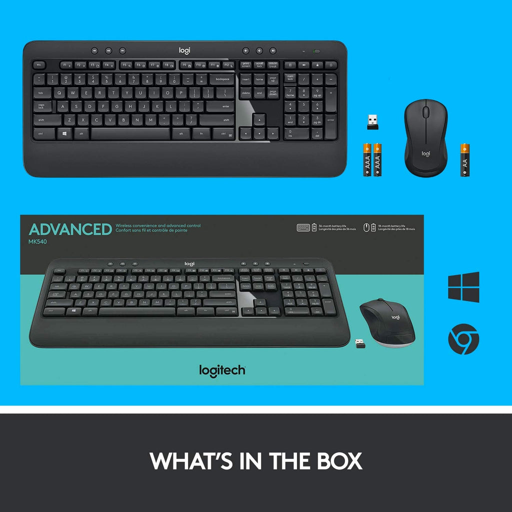 Logitech MK540 Advanced USB Wireless Keyboard and Mouse Combo - Black