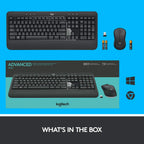Logitech MK540 Advanced USB Wireless Keyboard and Mouse Combo - Black