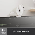 Logitech Brio 300 1080p Full HD Webcam with Noise Reducing Mic - Off White