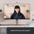 Logitech Brio 300 1080p Full HD Webcam with Noise Reducing Mic - Rose